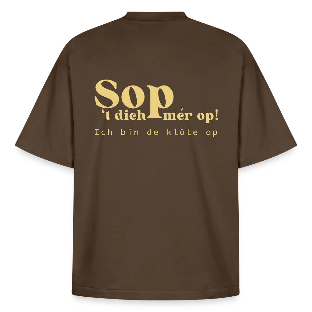 T-shirt met uitdrukking "Sop 't dich mér op!" - donkerbruin
