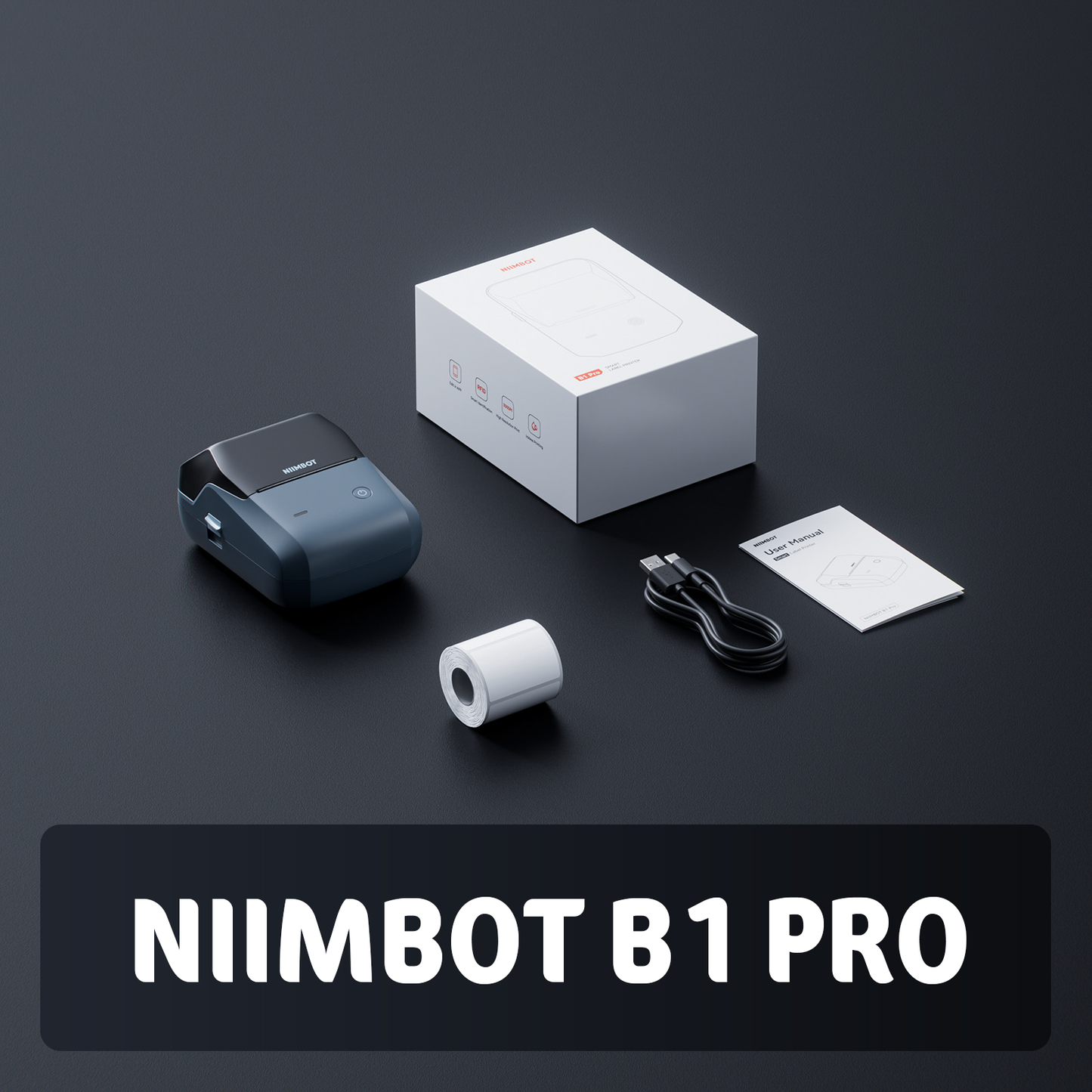 Niimbot B1 Pro - Labelprinter - Bluetooth - Printbreedte 20-50mm - Direct Thermisch - 300dpi - 1500mAh - Groen