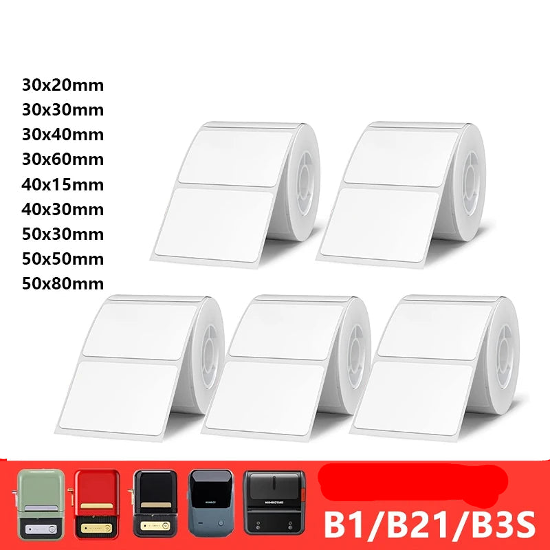 Etiketten op rol voor de NIIMBOT B1, B21 en Pro en de B3s